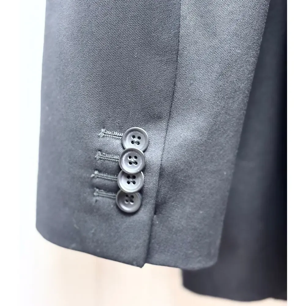 Banana Republic Blazer Men’s Wool Black Suit Coat, 3 Button, Lined Size 36R